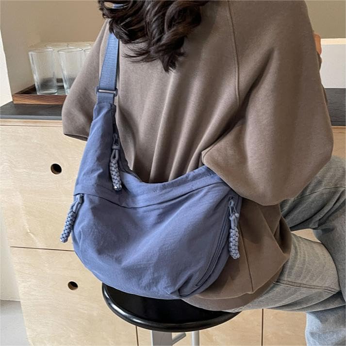 EMGILL Nylon Crescent Crossbody Bag for Women Shoulder Tote Handbag Casual Sling Bag Dumpling Purse Bag for Outdoor Travel - Image 2